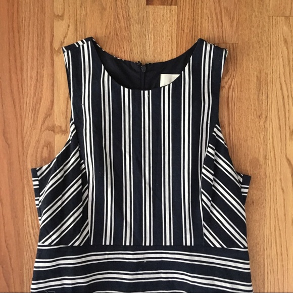 Anthropologie Maeve Crew Stripe Sheath Dress Navy - Picture 4 of 6