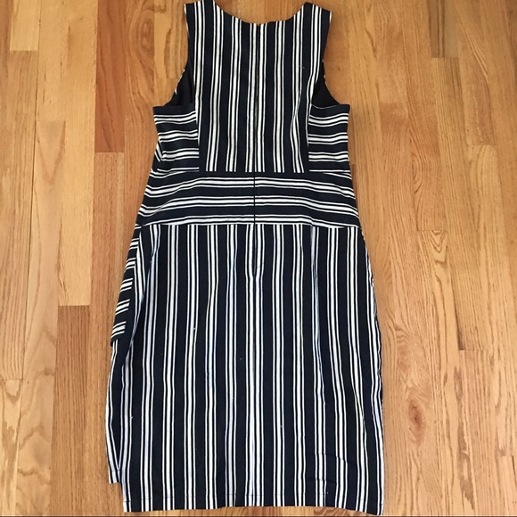 Anthropologie Maeve Crew Stripe Sheath Dress Navy - Picture 5 of 6