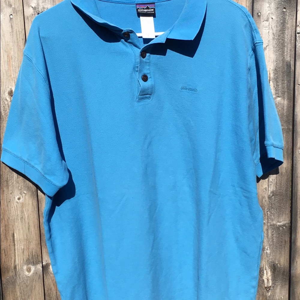 Patagonia light blue polo