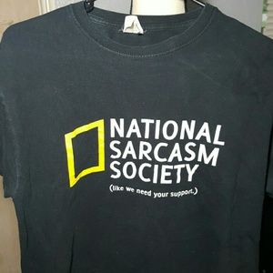 Medium black national sarcasm society shirt funny