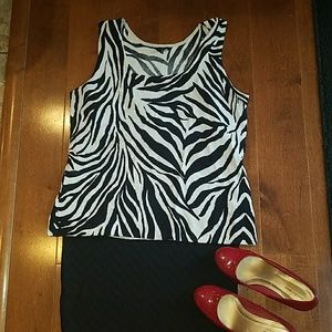 White and black zebra tank