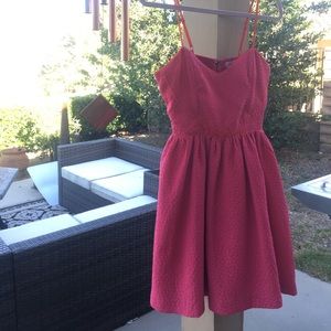 coral & orange sweetheart dress