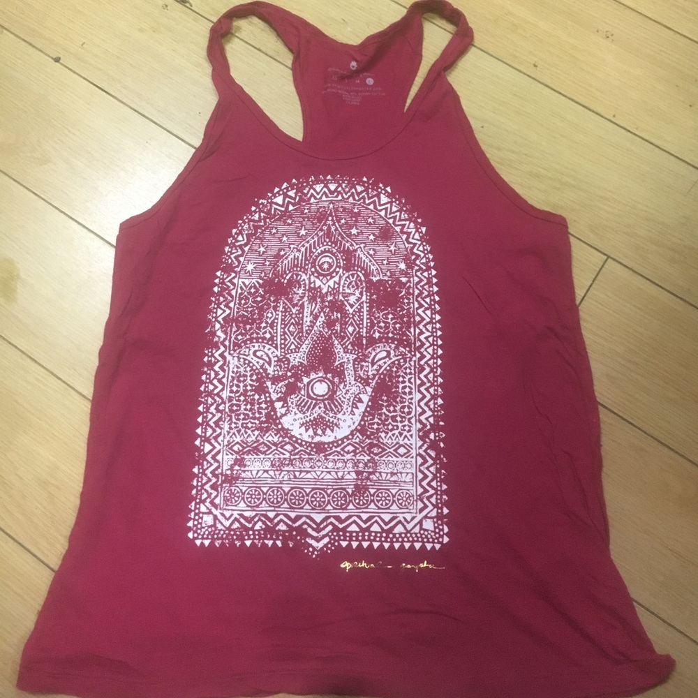 Spiritual gangster red art Hamsa tank new rocker