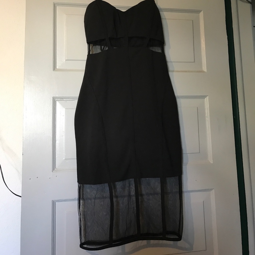 Black andmesh body con dress