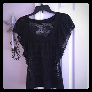 Festival hippie Black lace top