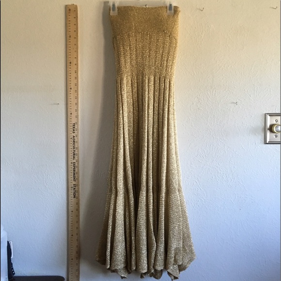 SA stunning gold stretchy evening skirt dress 👗 - Picture 2 of 7