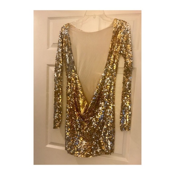 Sequins Gold and Silver Mini Dress - Excellent Condition - Picture 4 of 4