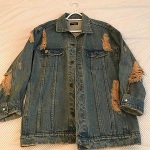 Oversized distressed Denim jacket