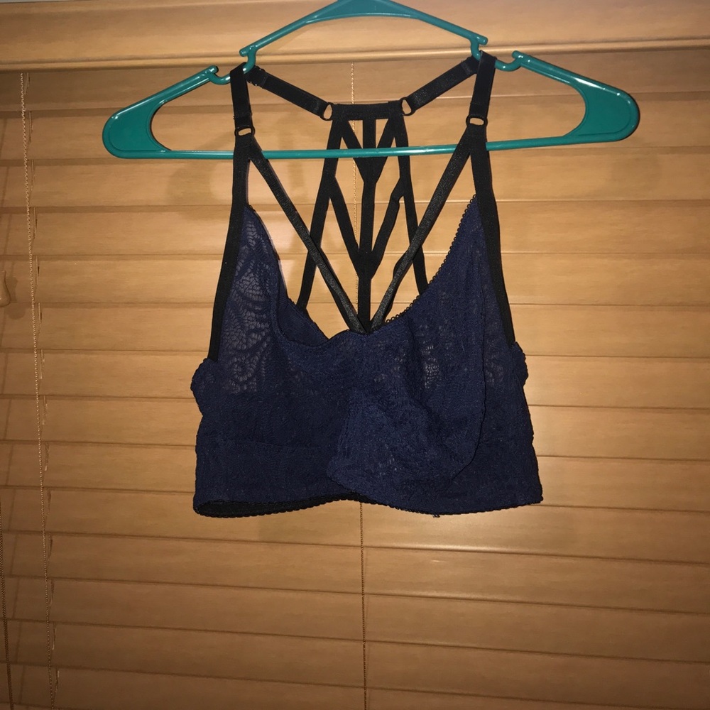 Torrid navy and black cage bralette size 0