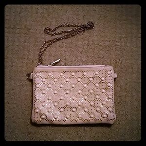 Pale pink cross-body purse