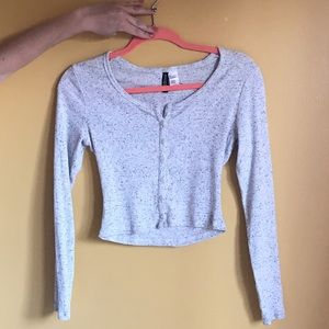 Long Sleeve Crop Top - Size S