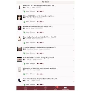 A huge thank you to my buyers for liking my items!