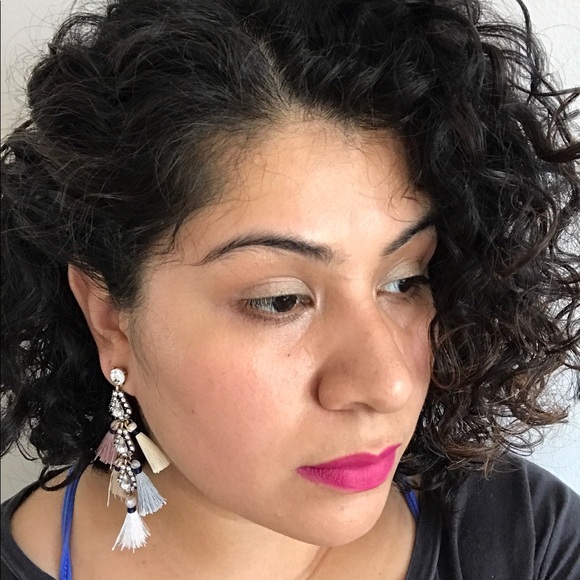 1 Left! Long Glass Tassel Statement Earrings - Picture 2 of 6