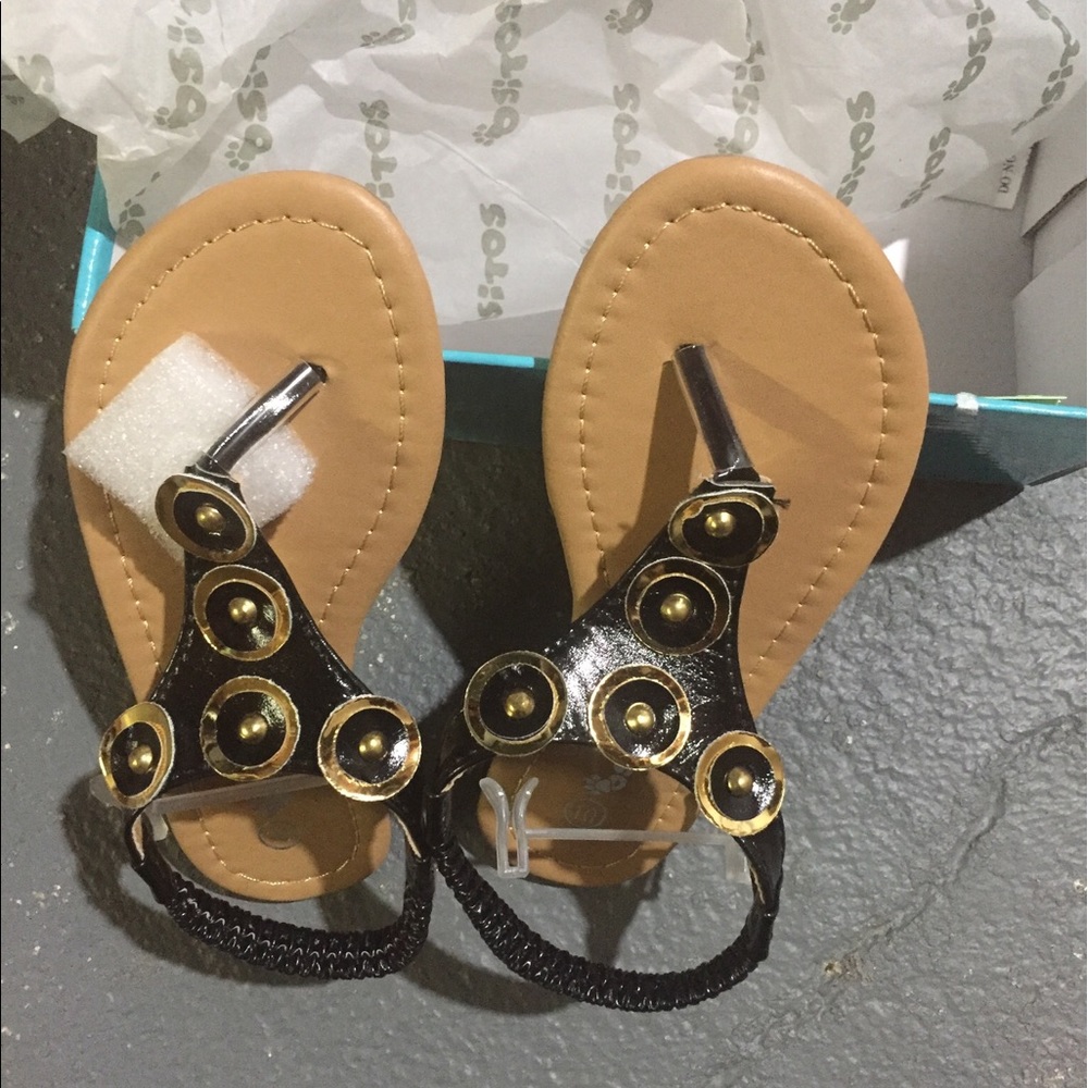 Black Circle-Accent Sandal size 12 toddler - Picture 2 of 2