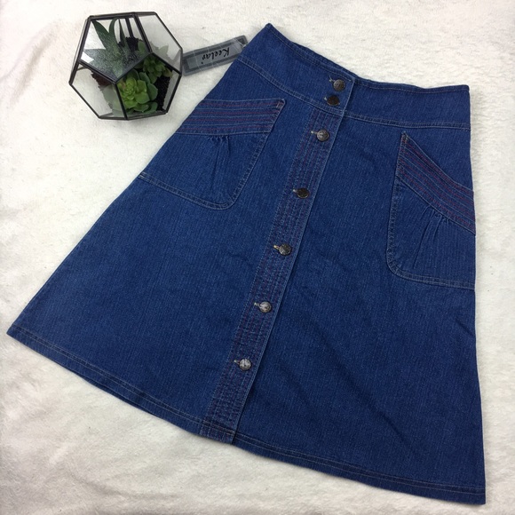 Keela Dresses & Skirts - Vintage high-Waisted Denim Skirt by Keela