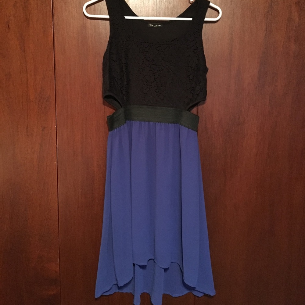 Black and Blue high low Dress