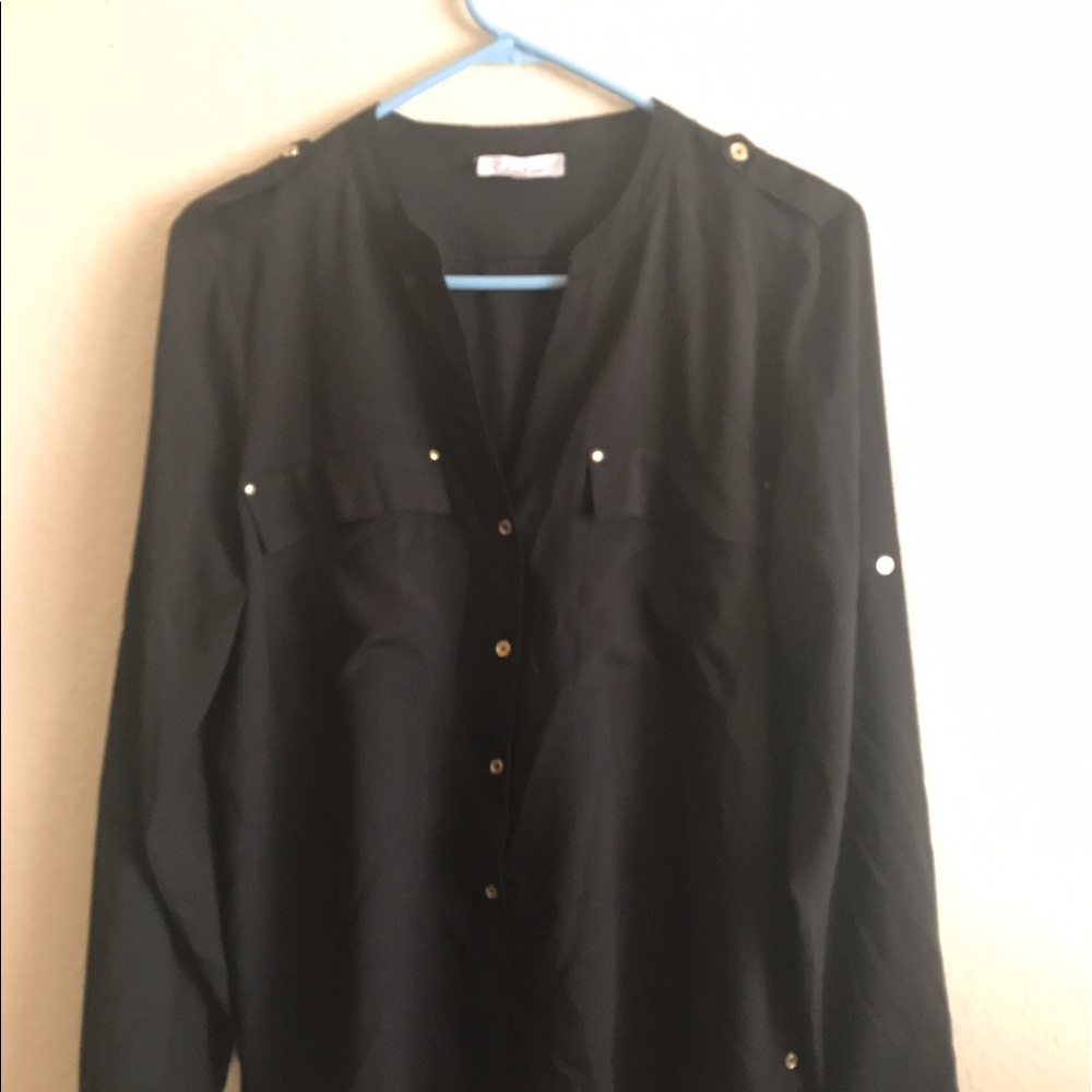 Black Calvin Klein button down blouse
