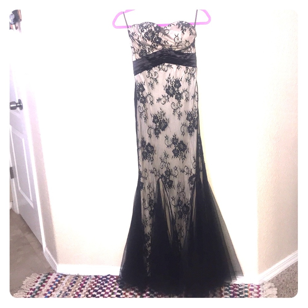 Long mermaid dress.
