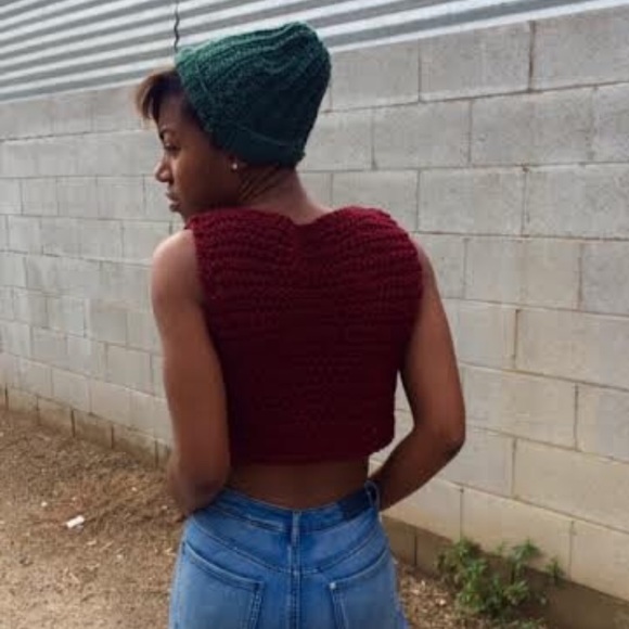 Crochet Cropped Pullover - Picture 2 of 2