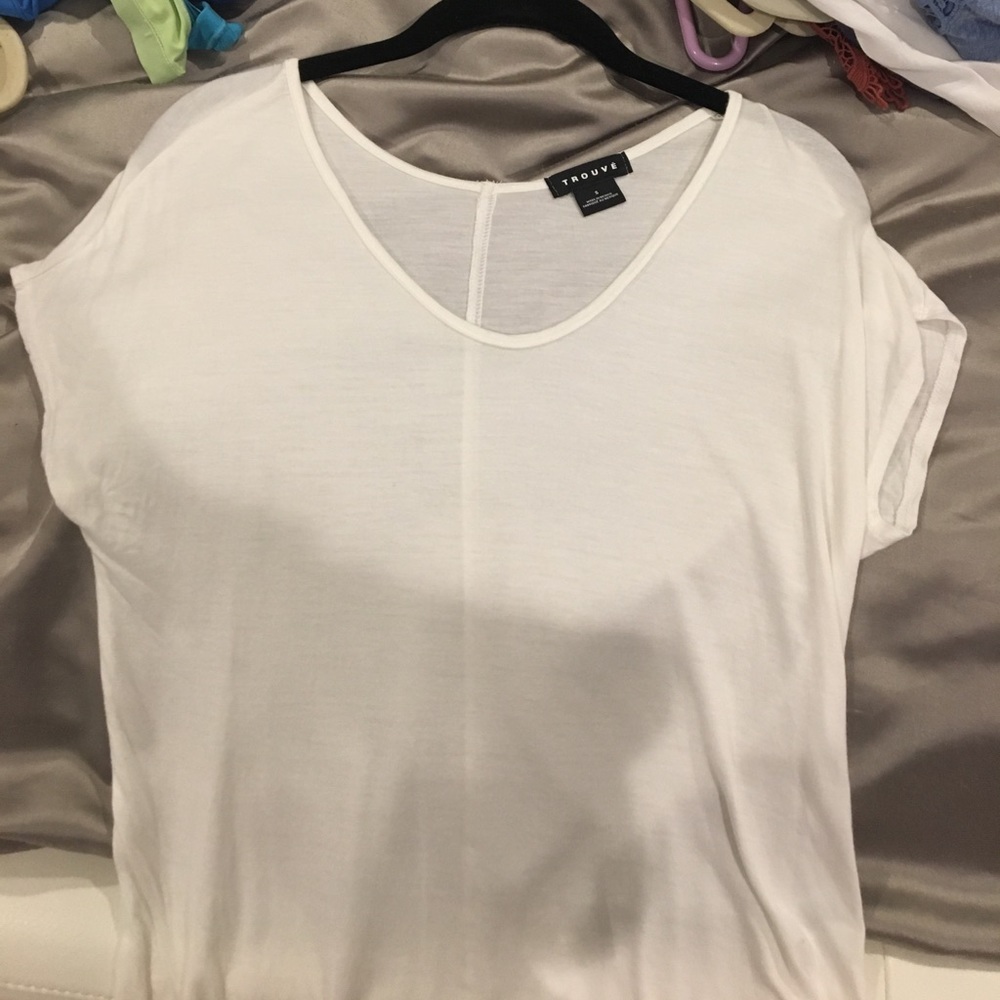 Solid white crew top