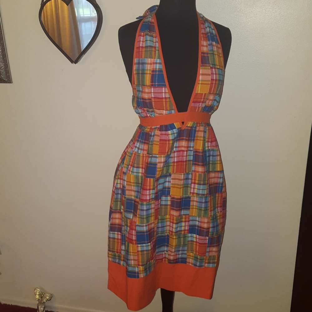 Plaid halter dress
