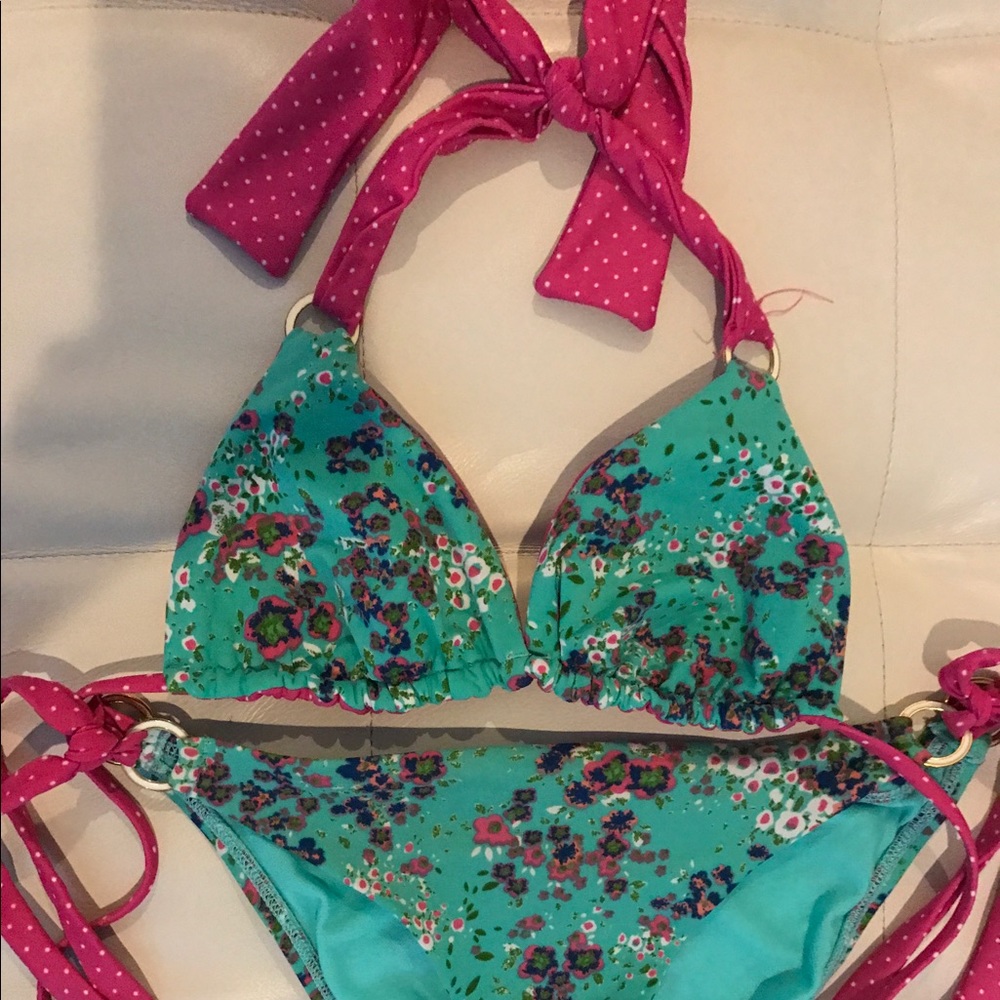 Sofia by vix teal and pink swimsuit