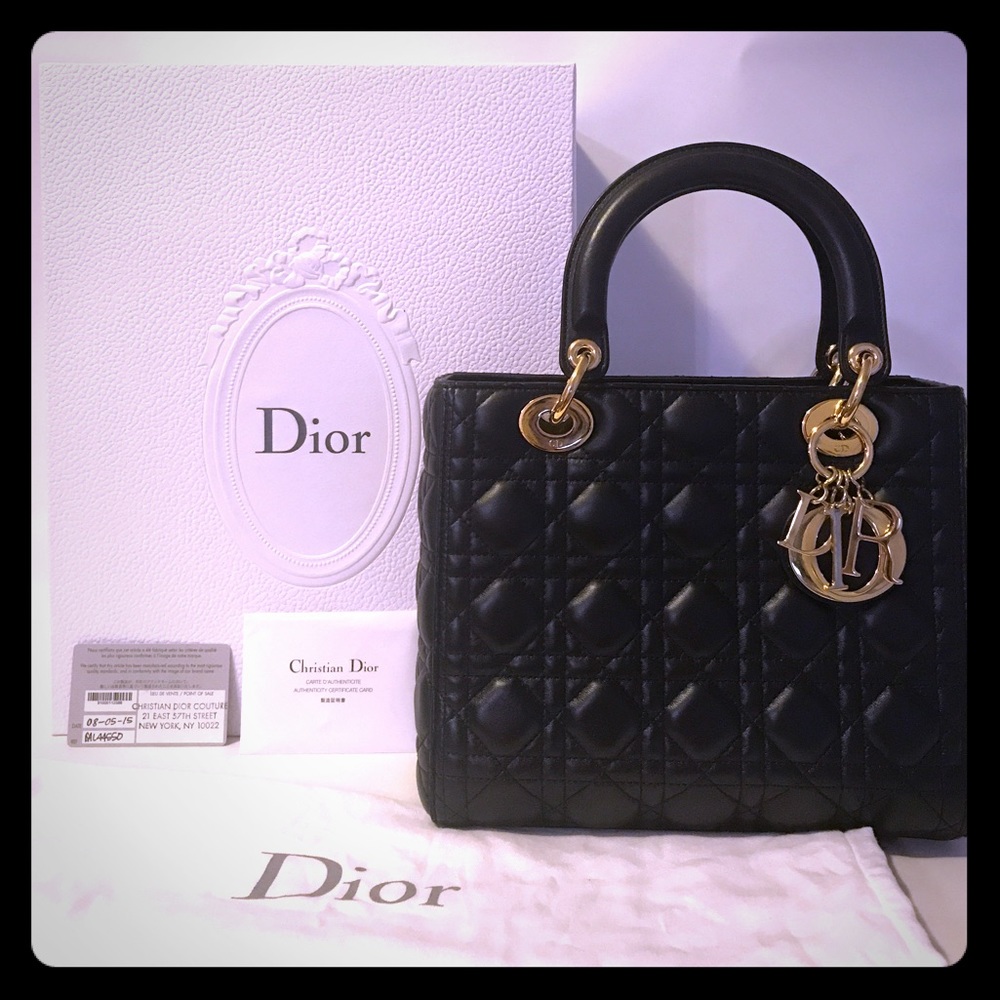 Christian Dior, medium lady Dior bag