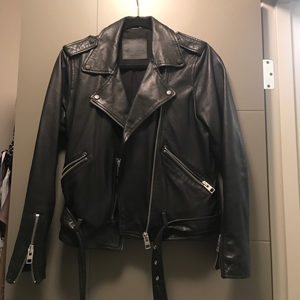 All saints classic leather jacket