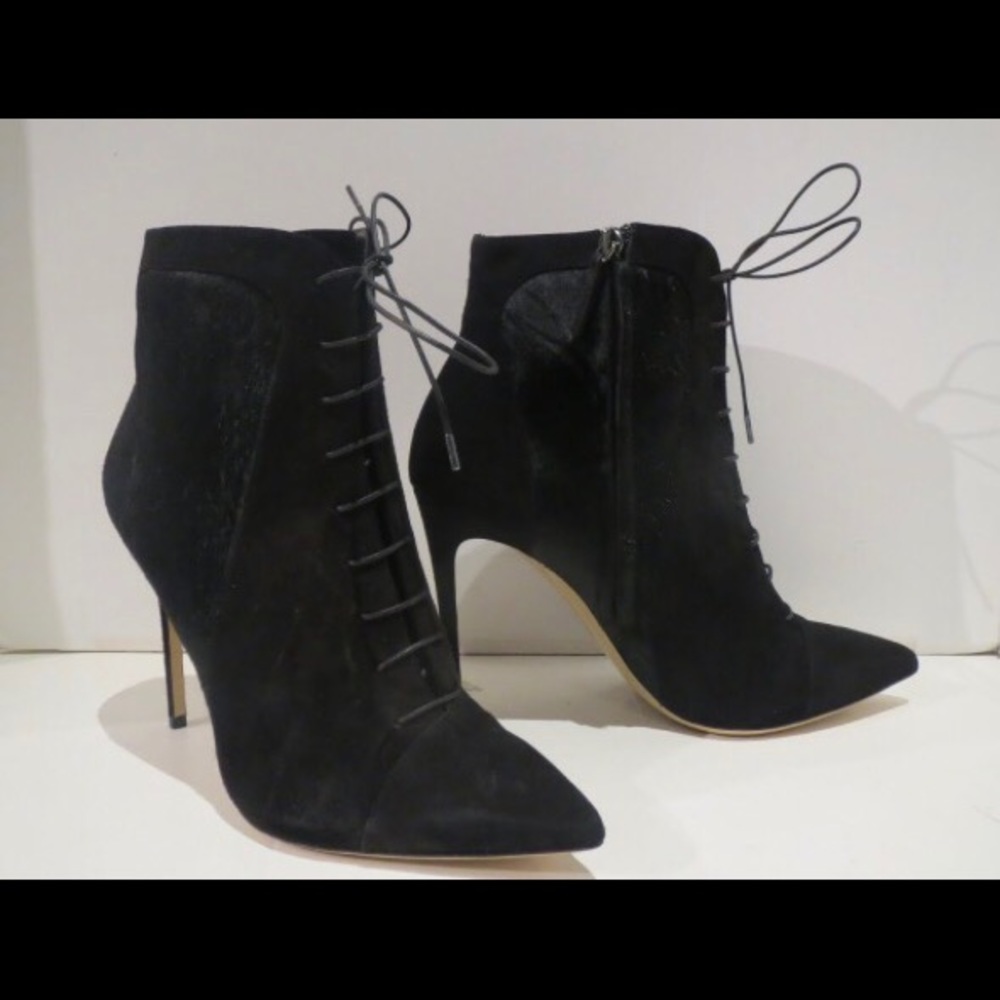 Neil J. Rodgers Leather & Pony ankle Bootie