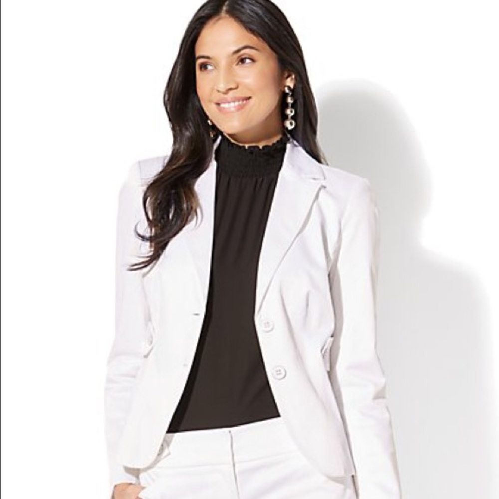 White PETITE NY & Co Suit Jacket