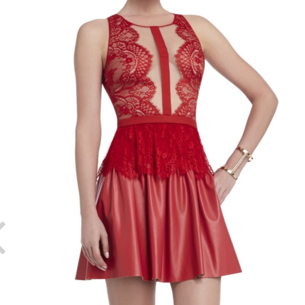 BCBG Layton Faux-Leather Dress
