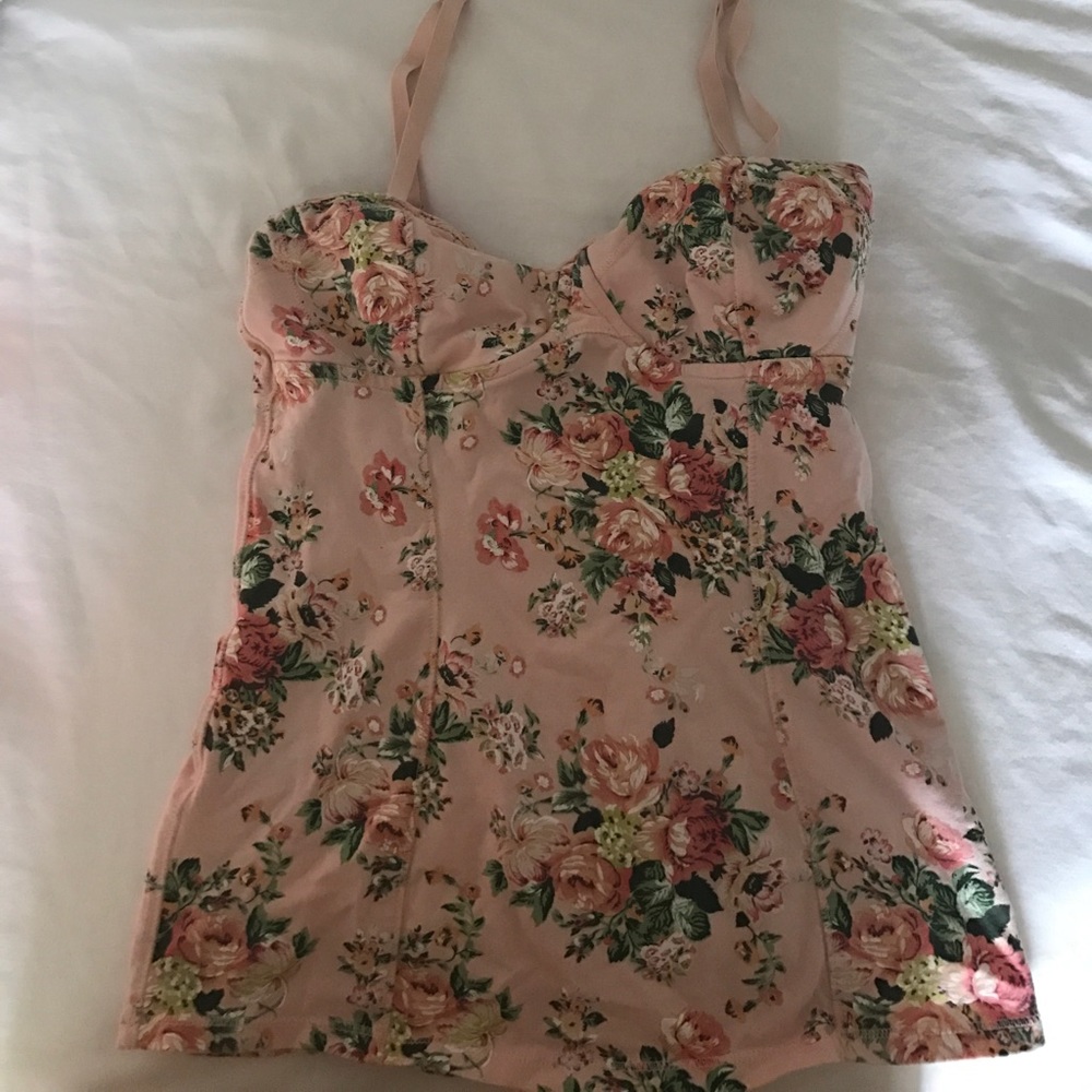 Light pink/salmon color cotton bustier top