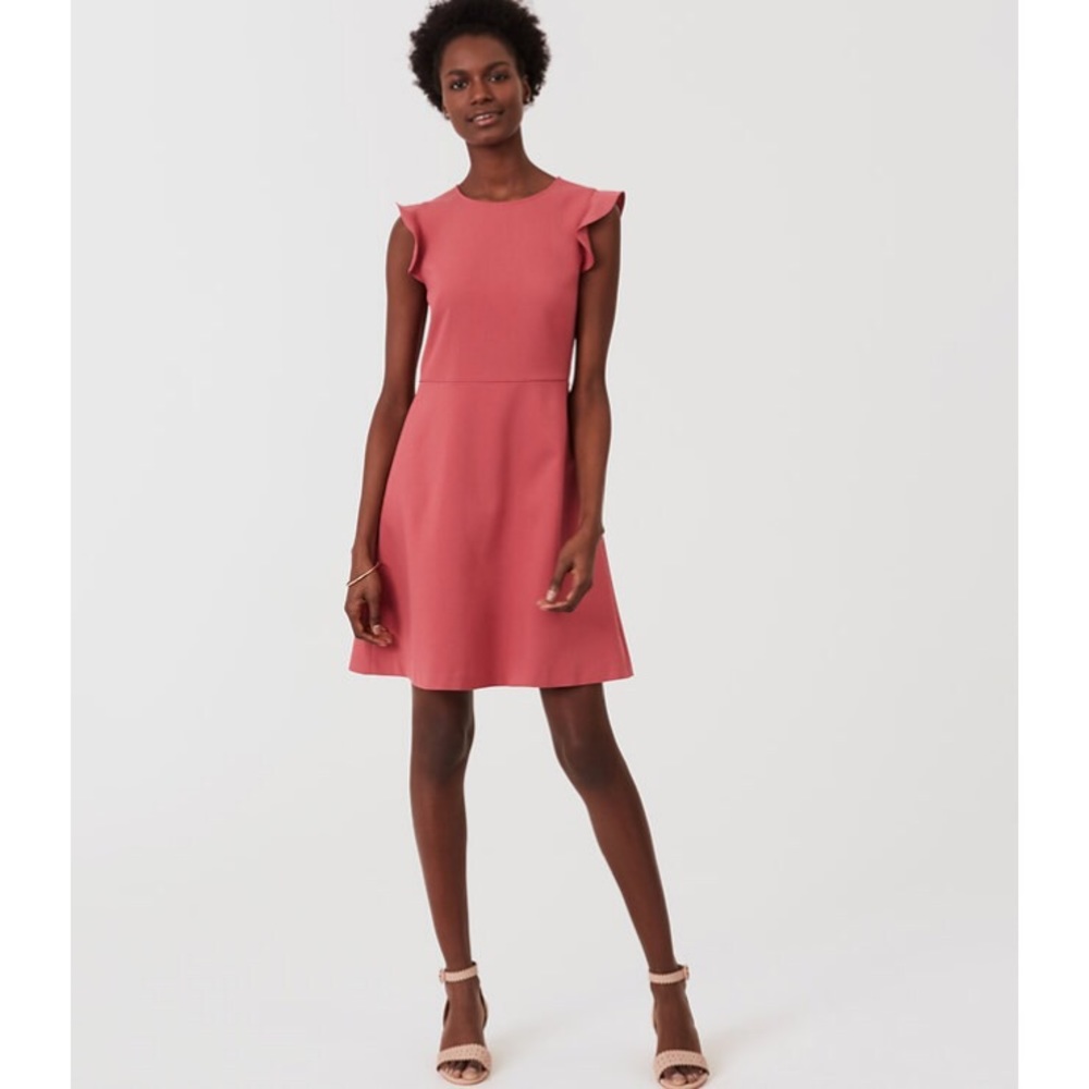 LOFT Rose Flutter Flare Dress