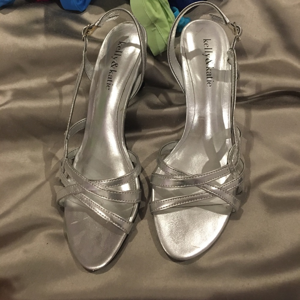 Silver short heels