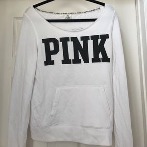 Victoria's Secret PINK white sweatshirt zebra back