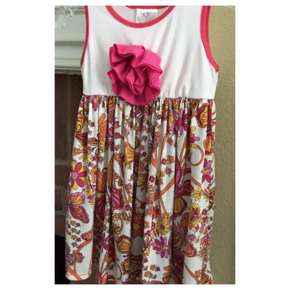 Freckles & Kitty Sleeveless Flower Pink Dress 6