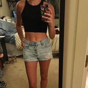 The In Crowd black tank crop top