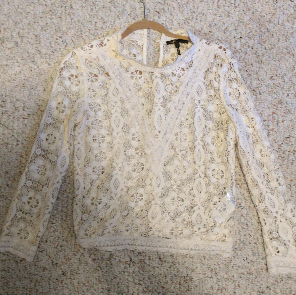 Ivory lace crop
