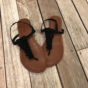 Black Ruffle Sandals