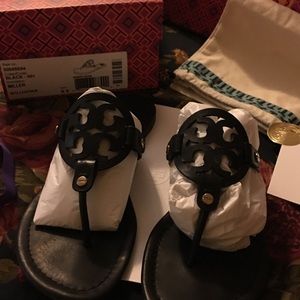 Tory Burch Black Miller Sandals 8.5