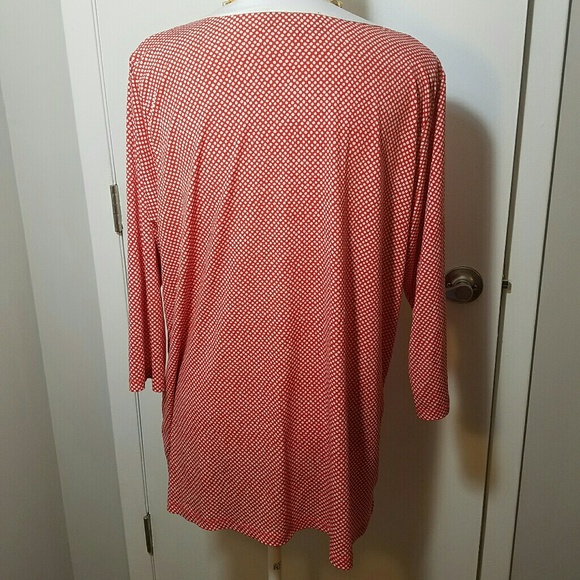 Jones NY Long Sleeved Red & White Tunic - Picture 4 of 7
