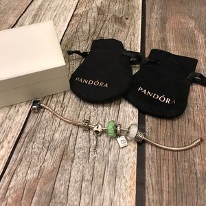 Pandora Bracelet and 4 Charms