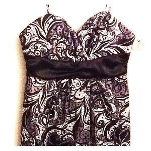 BCX Black&White Paisley Cocktail Dress