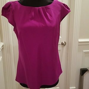 Magenta cap sleeve blouse