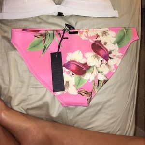 Pink posie triangl bikini bottom