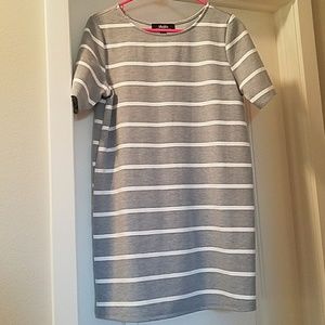 White and grey striped LuLus casual dress.