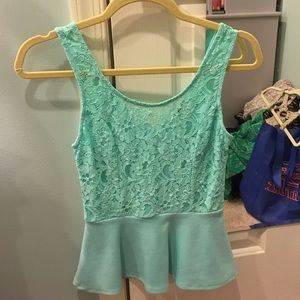mint peplum top