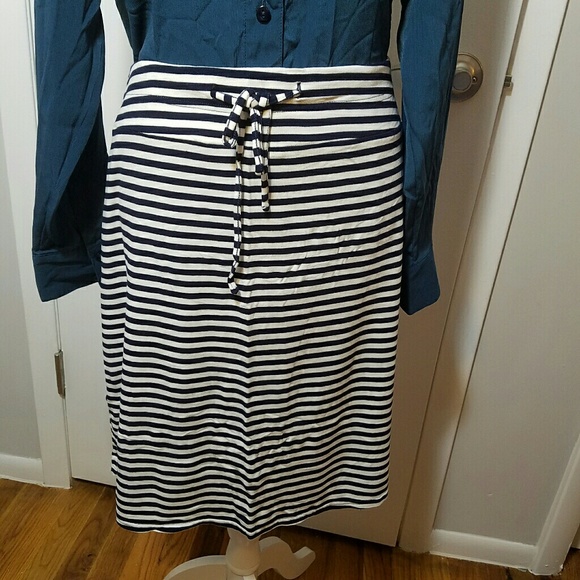 Leyla Stretchy Striped Drawstring Skirt - Picture 1 of 6