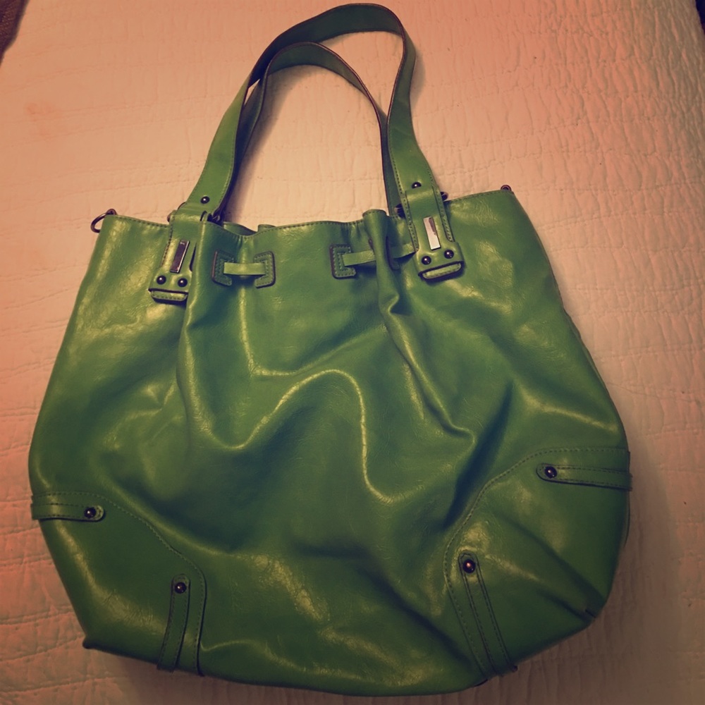 Large green Jessica Simpson leather purse/ bag