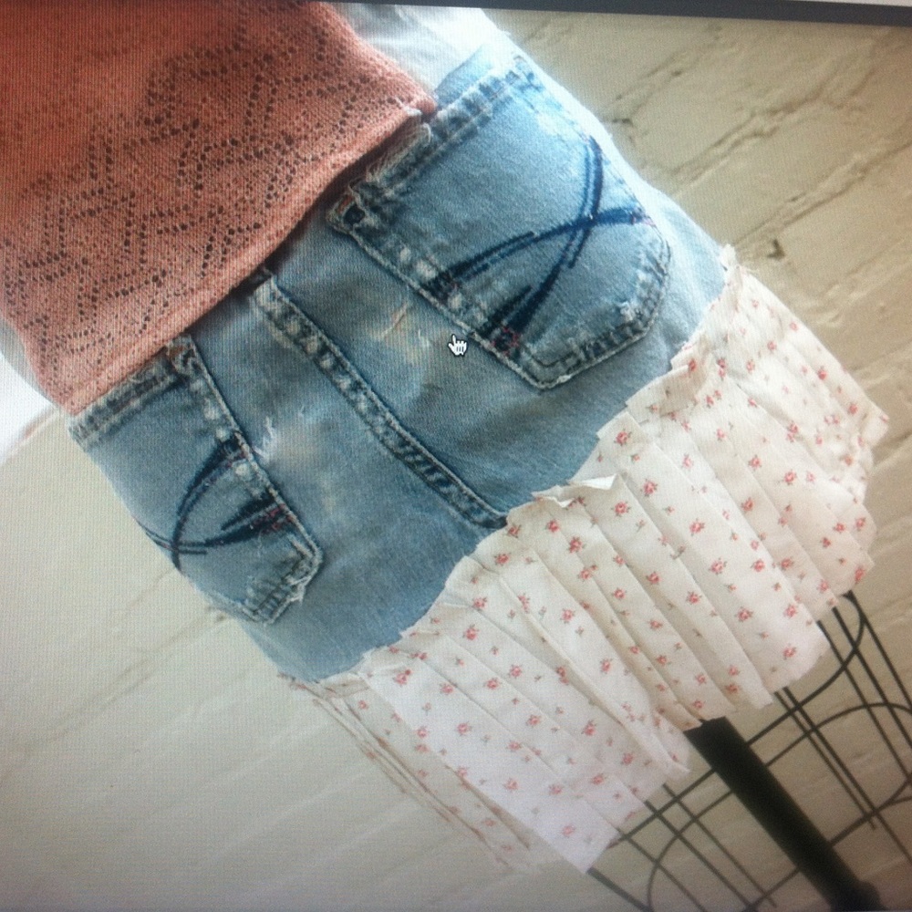 Handmade Denim  Delicate Pleated Skirt